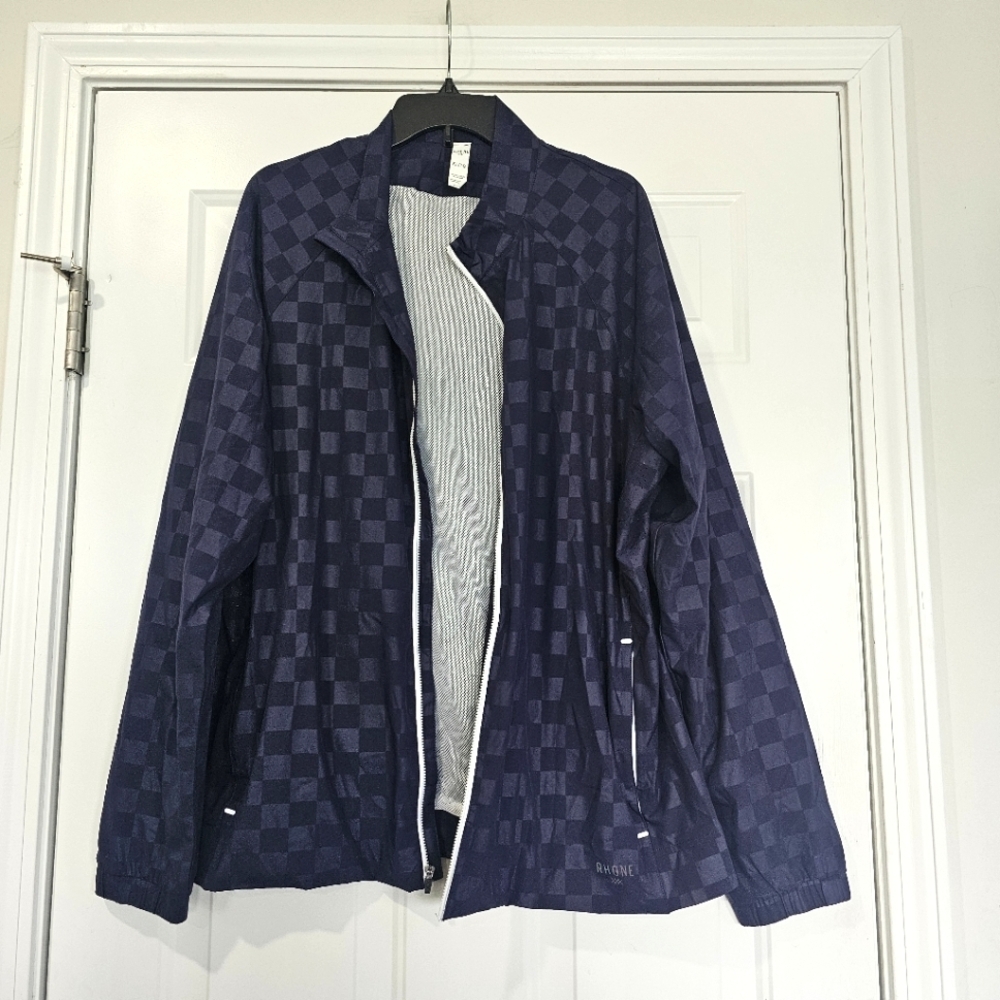 Rhone Blue Checkerd Academy Jacket Size XL